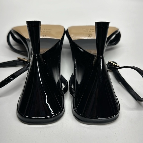 Gia Borghini RHW Rosie High Heels Shoes Square Toe Patent Leather Black Size 7 - Picture 11 of 14